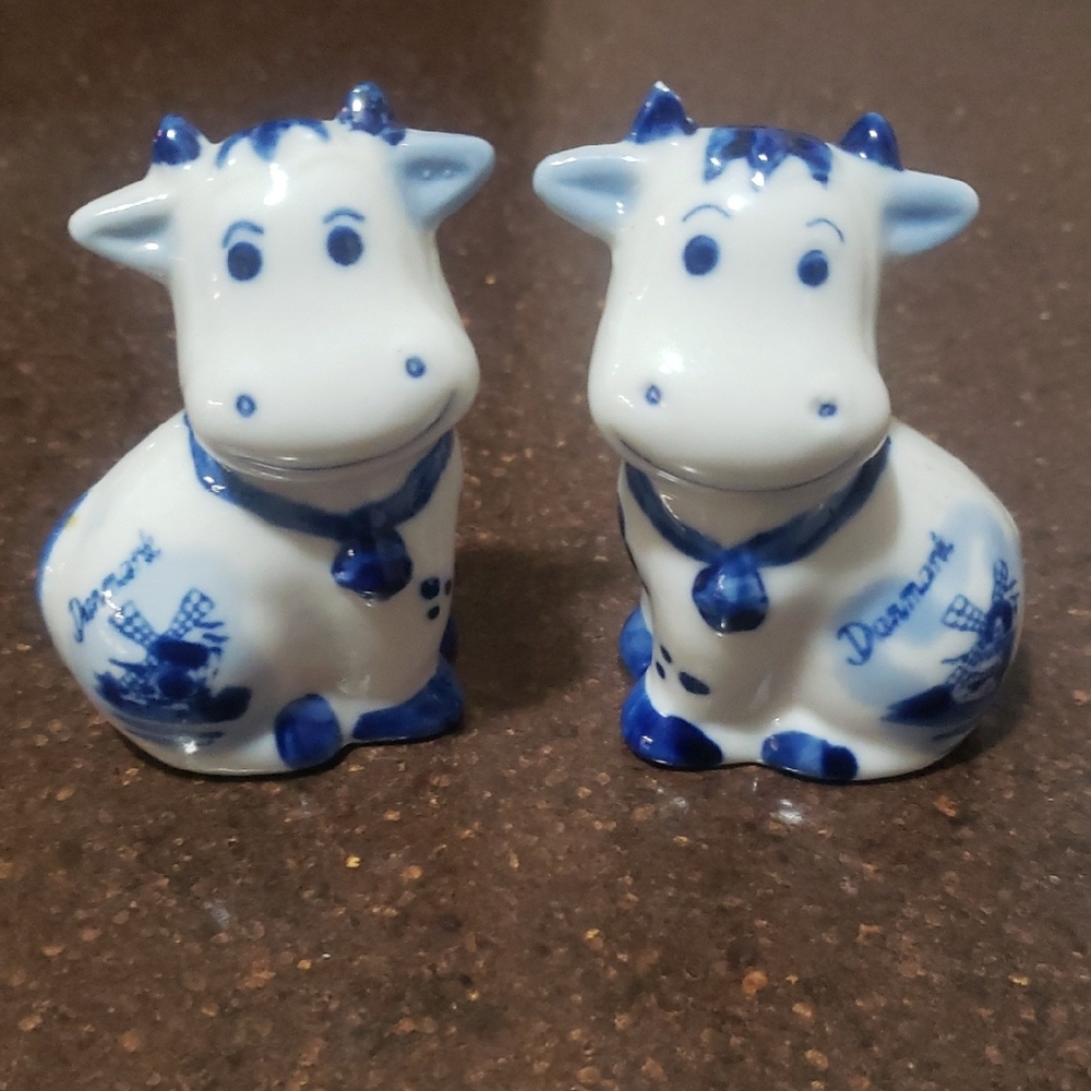 Delft Blue and White Cow Figurines